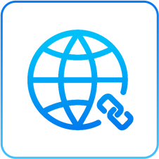Global network connectivity icon with link symbol for Ottocast wireless CarPlay adapter internet support