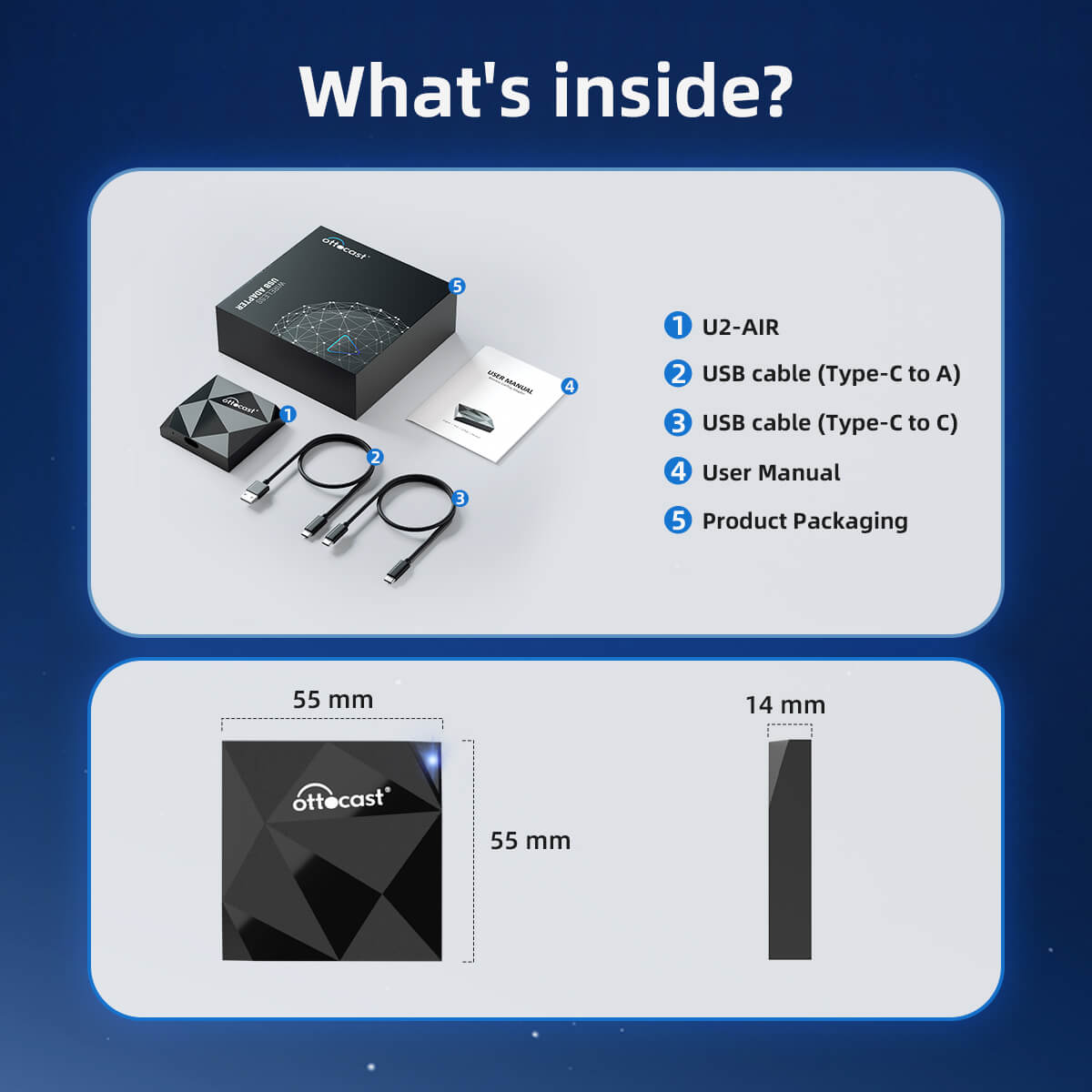 U2-AIR Trådløs CarPlay Adapter