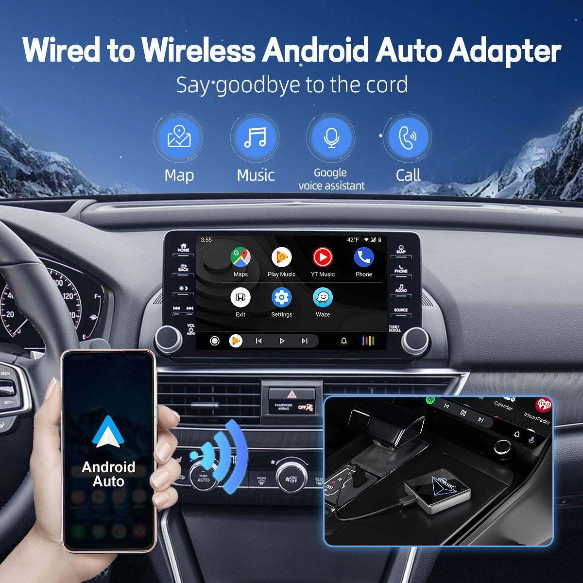 A2Air Pro trådløs Android Auto-adapter