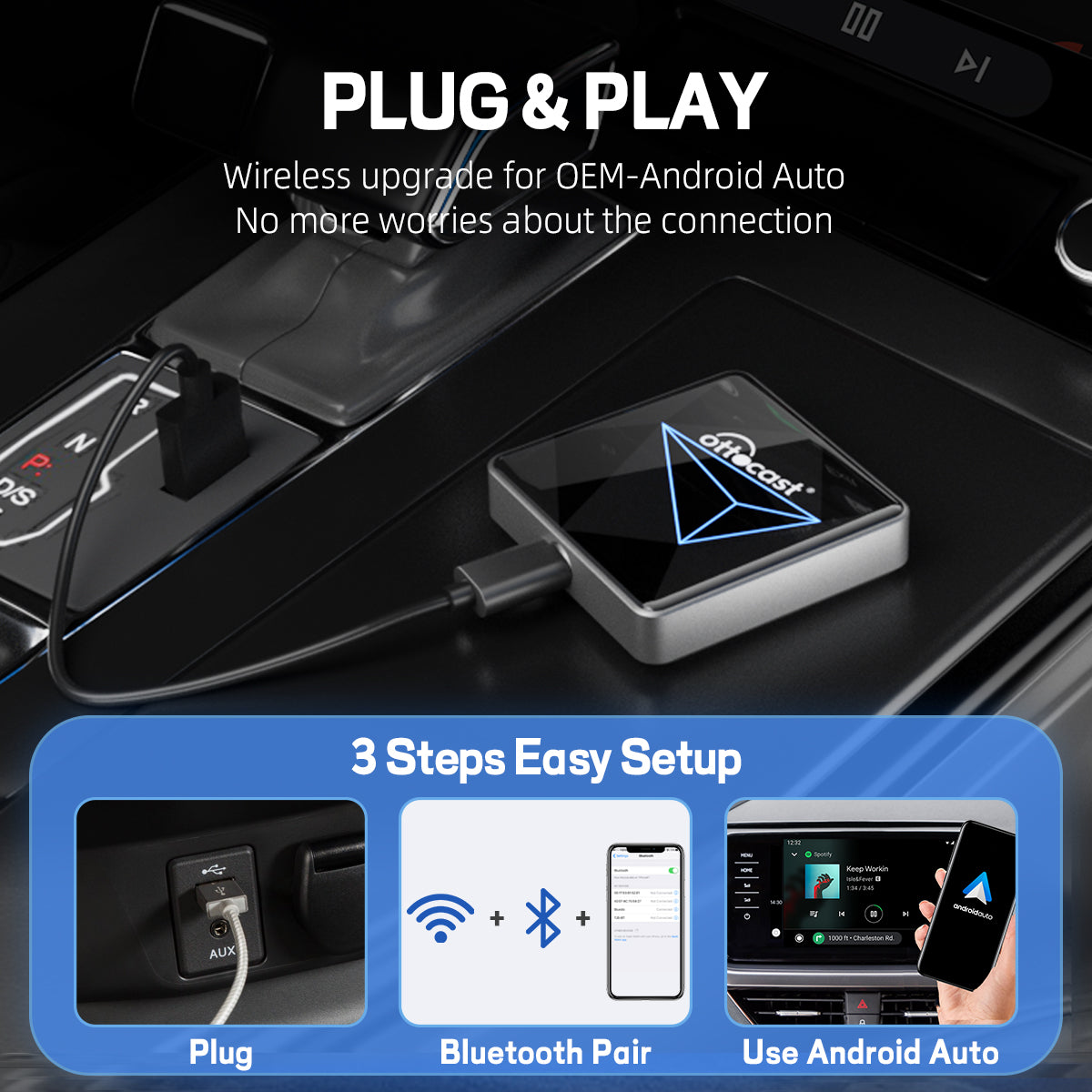 A2Air Pro trådløs Android Auto-adapter