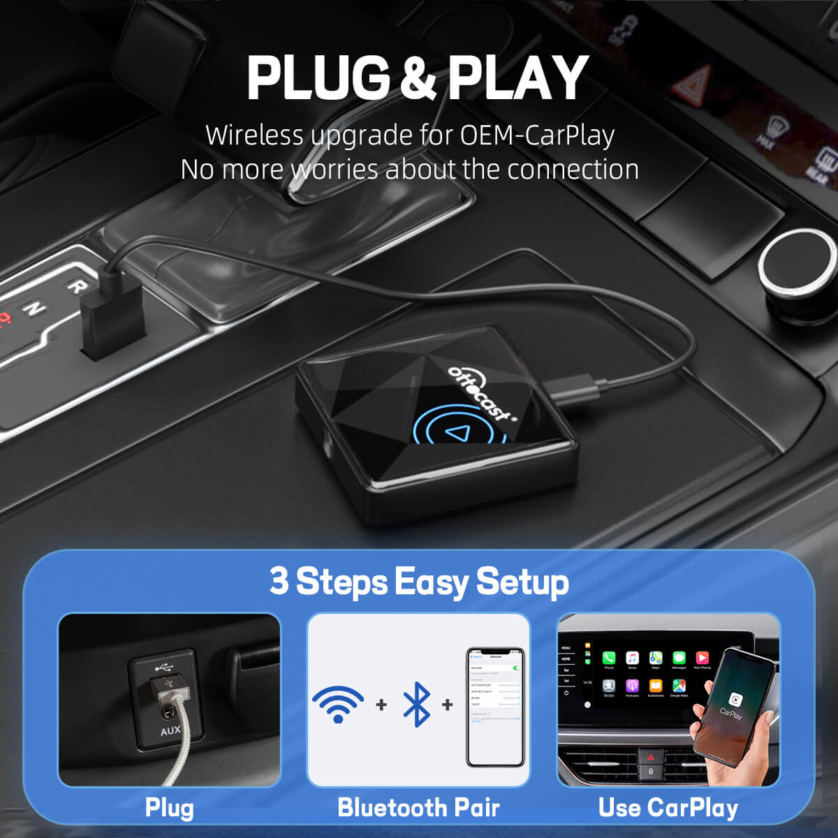 U2AIR Pro trådløs CarPlay-adapter