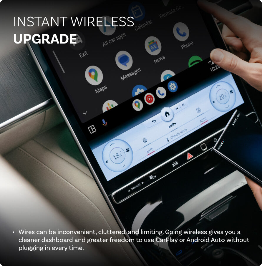 Mini trådløs CarPlay/Android Auto adapter