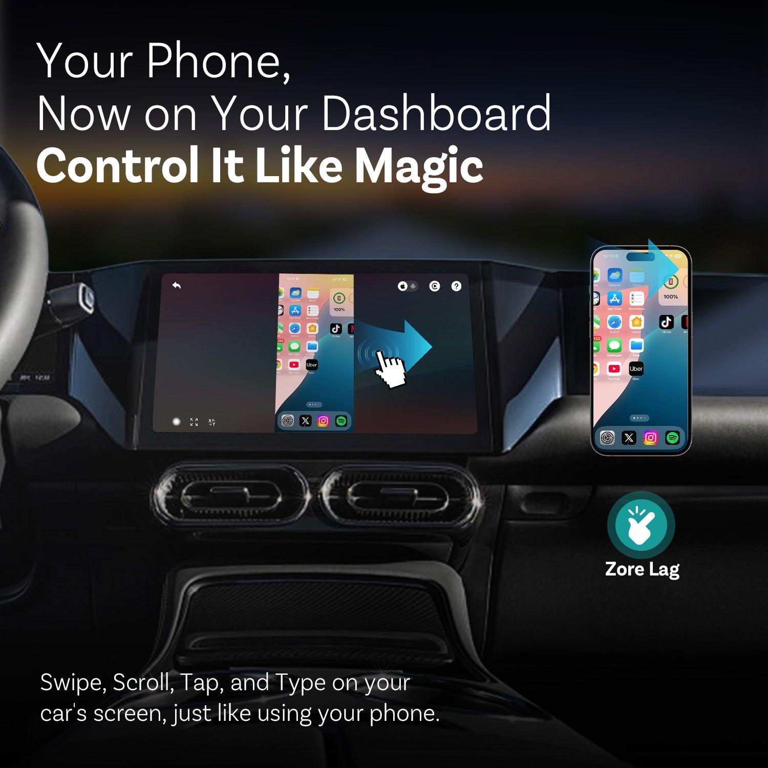 Mirror Touch trådløs CarPlay-adapter