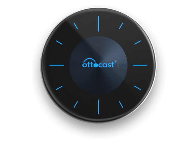 Ottocast round wireless controller with LED indicator for CarPlay AI Box smart car connection
