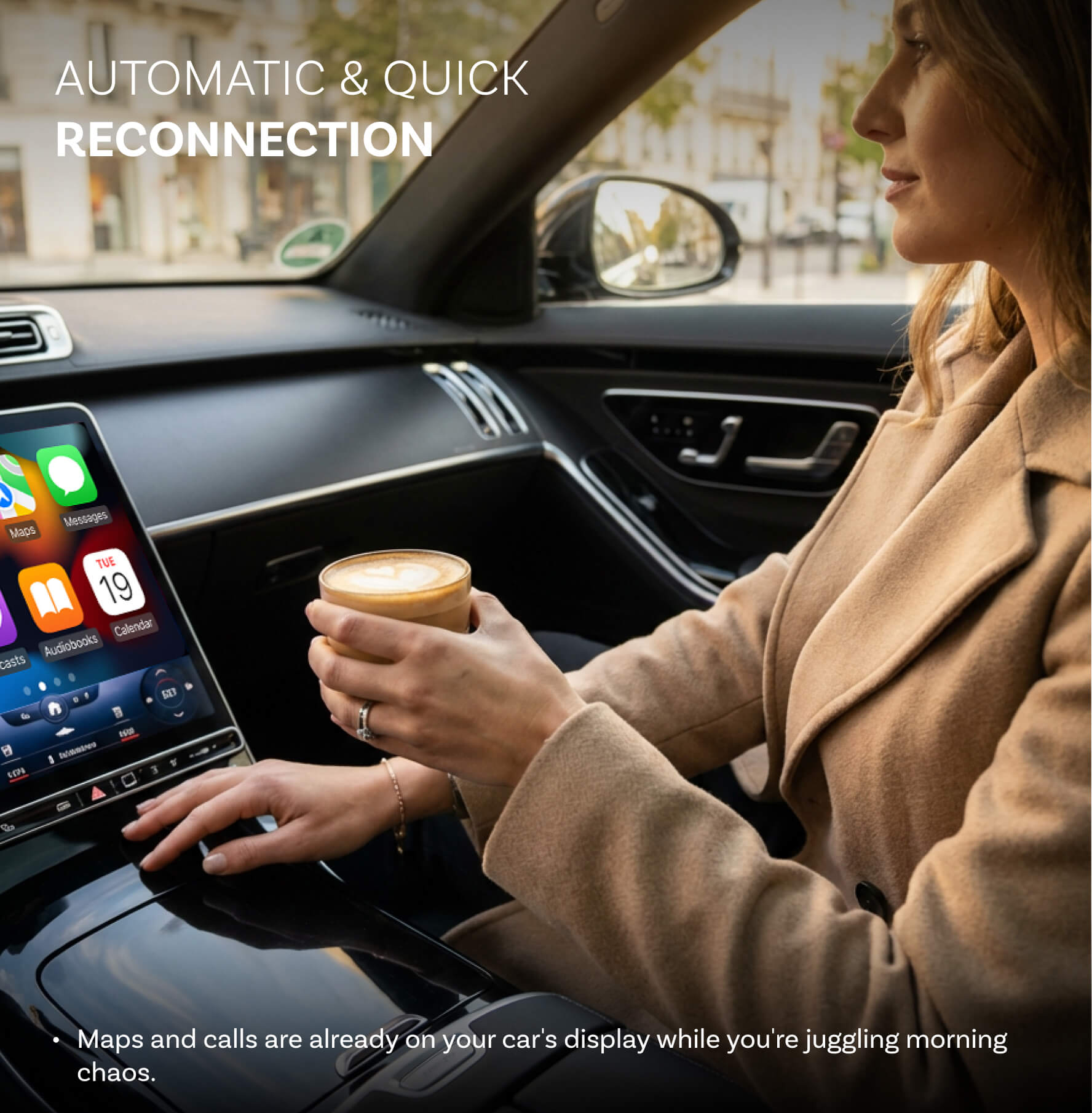 Adaptador inalámbrico Ottocast Mini Pico para CarPlay/Android Auto