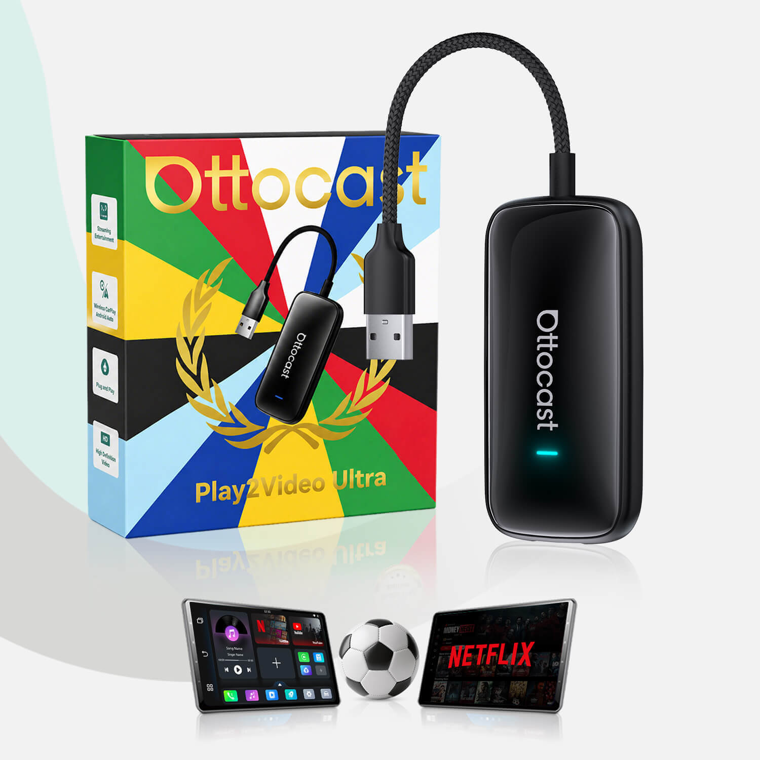 Play2Video Ultra Wireless CarPlay/Android Auto All-in-1 Adapter