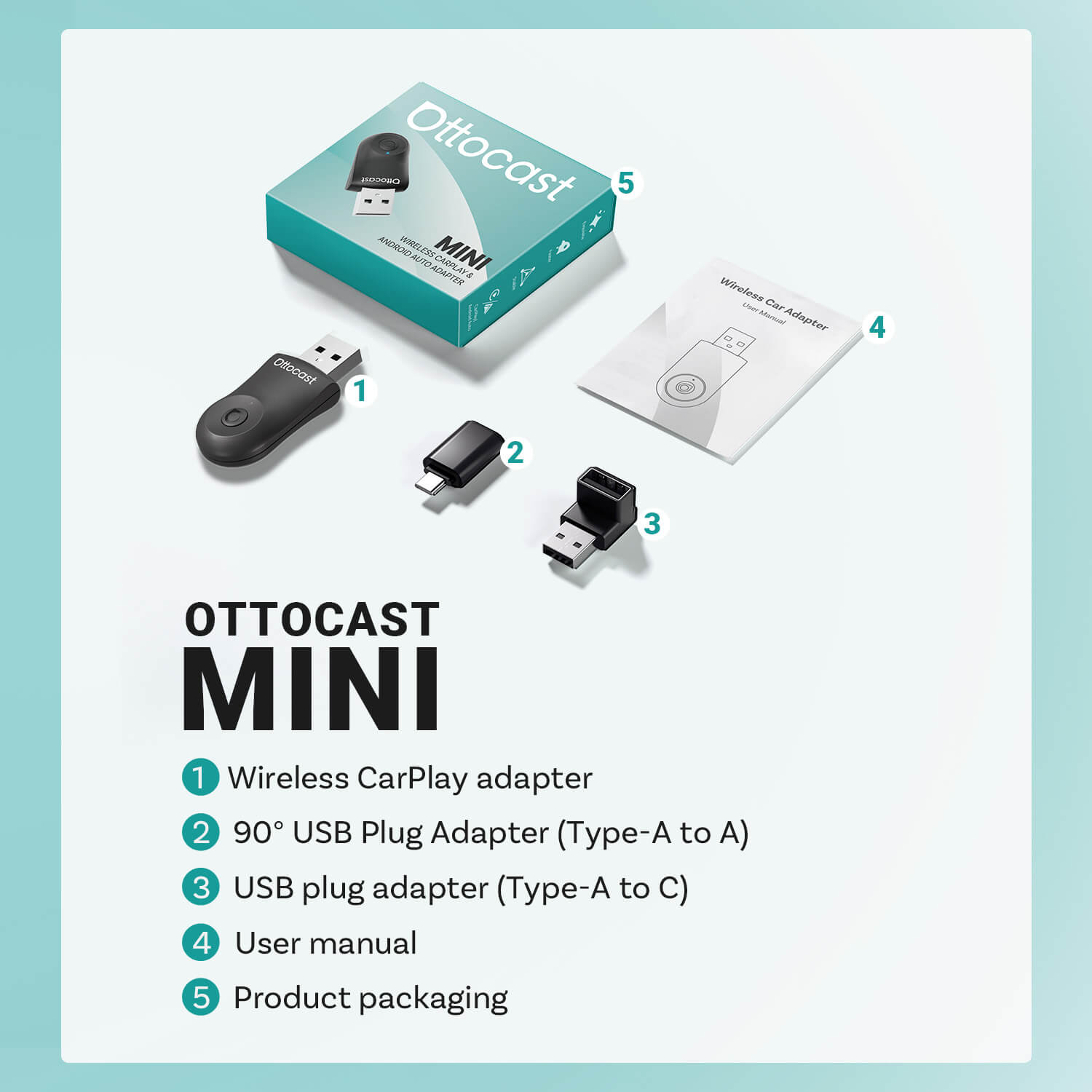 (EKSKLUSIV PRIS)-2-i-1 Mini Trådløs CarPlay/Android Auto Adapter