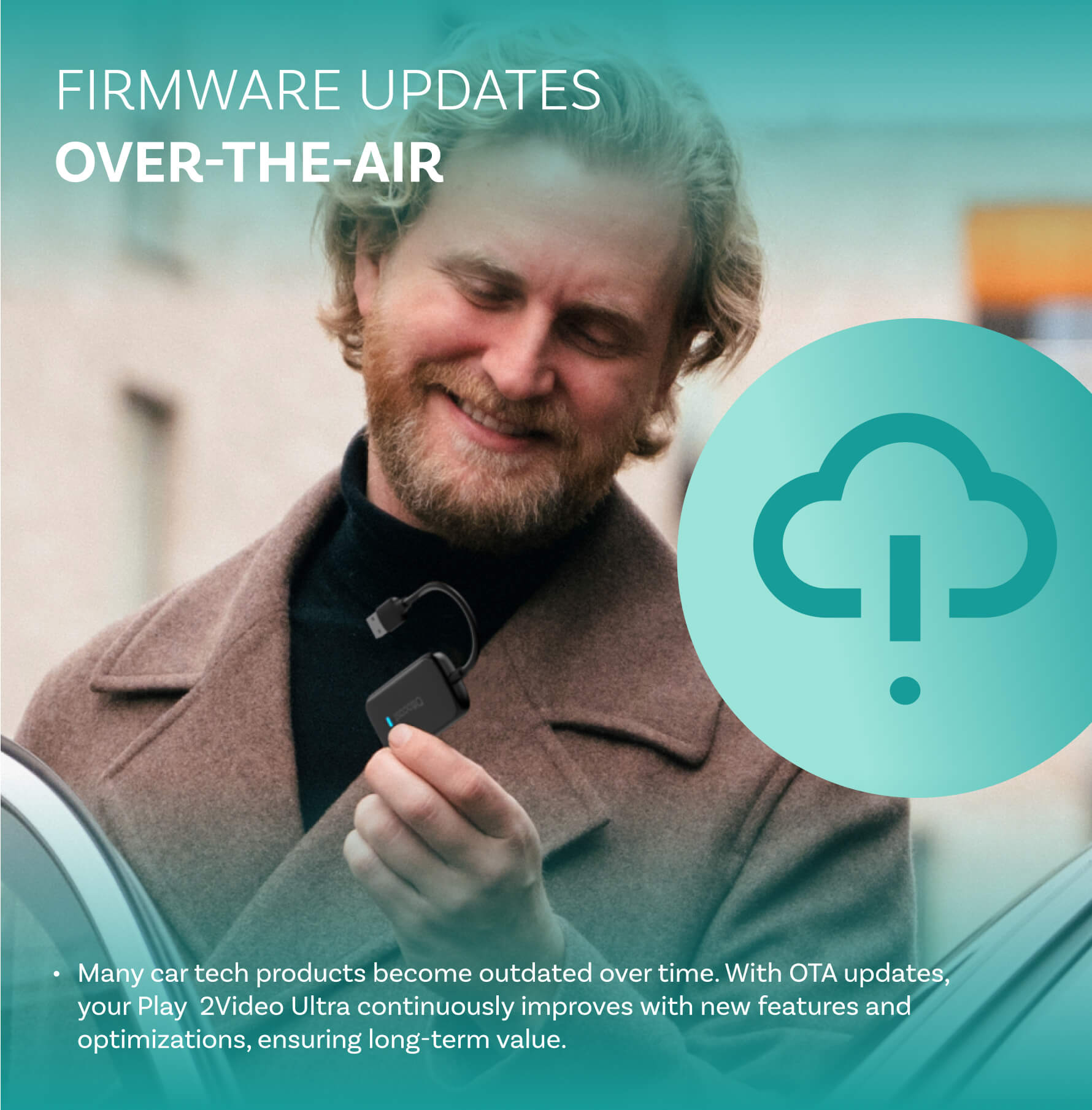 Play2Video Ultra trådløs CarPlay/Android Auto alt-i-1 adapter