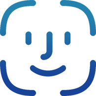 Face ID recognition icon symbol for secure login, biometric authentication, and smartphone facial unlock feature