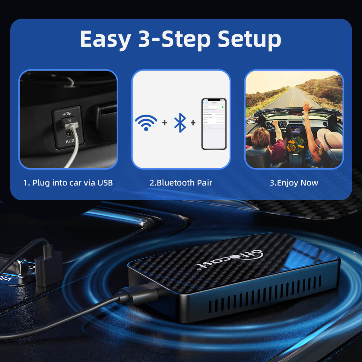 (Tairiscint Speisialta Inniu 40% AS) Oiriúnóir Gan Sreang CarPlay/Android Auto Play2Video Pro le YouTube & Netflix