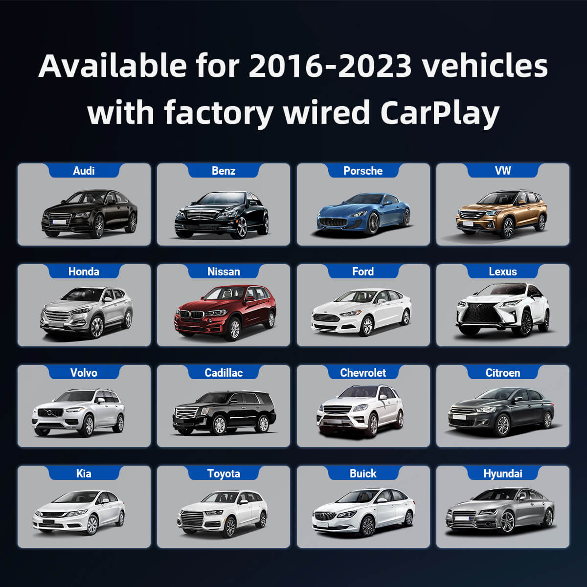(Tairiscint Speisialta Inniu 40% AS) Oiriúnóir Gan Sreang CarPlay/Android Auto Play2Video Pro le YouTube & Netflix