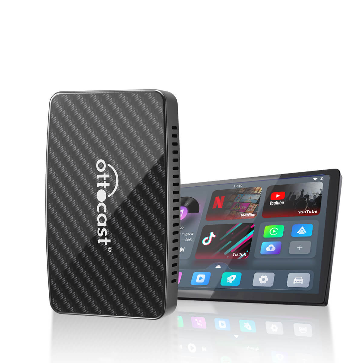 (Tairiscint Speisialta Inniu 40% AS) Oiriúnóir Gan Sreang CarPlay/Android Auto Play2Video Pro le YouTube & Netflix