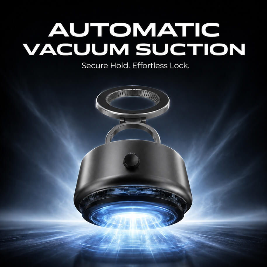 Foldable Magnetic Vacuum Car Phone Holder