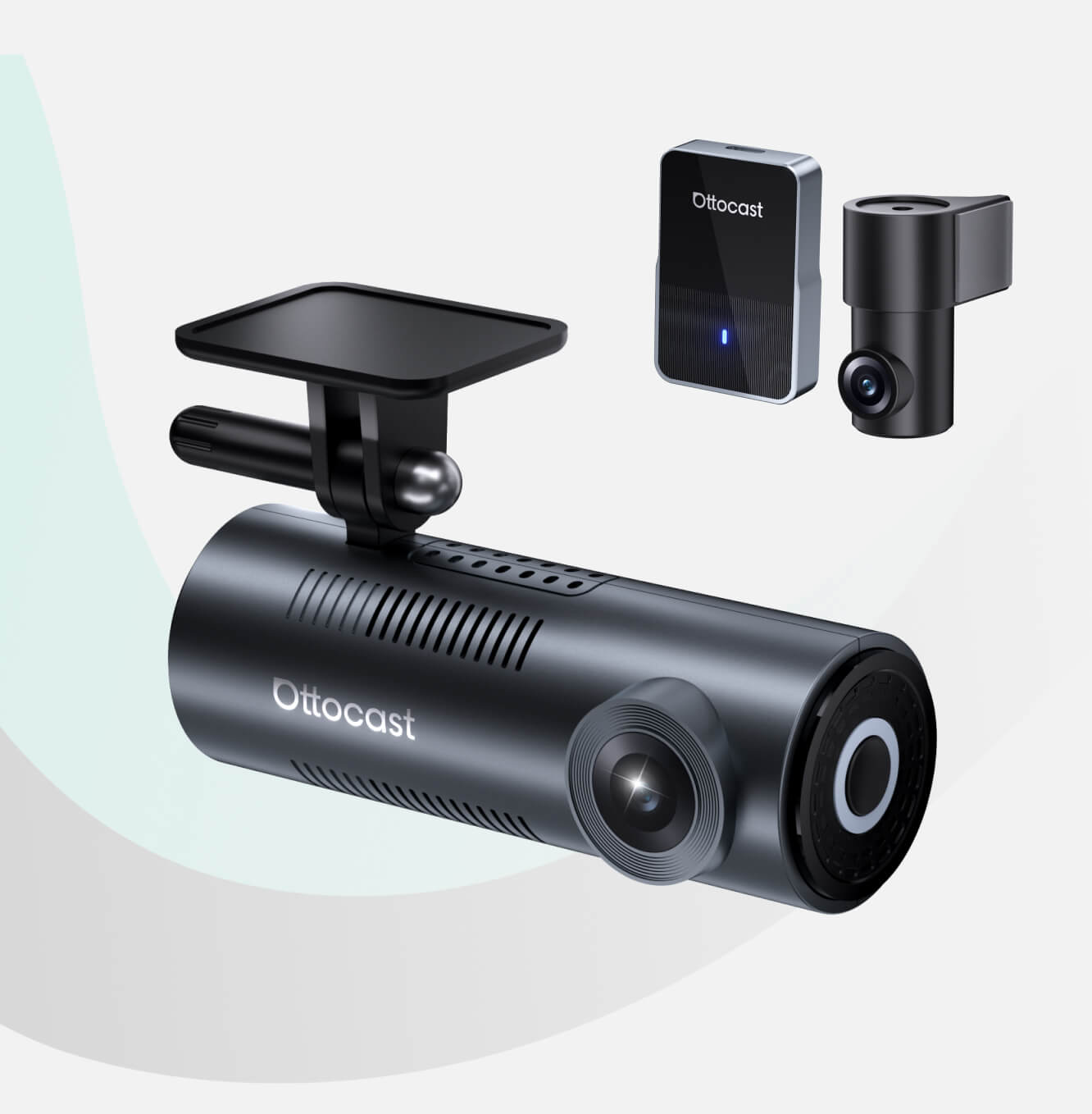 OttoSafe Cam 2-i-1 dashcam & trådlös CarPlay-adapter