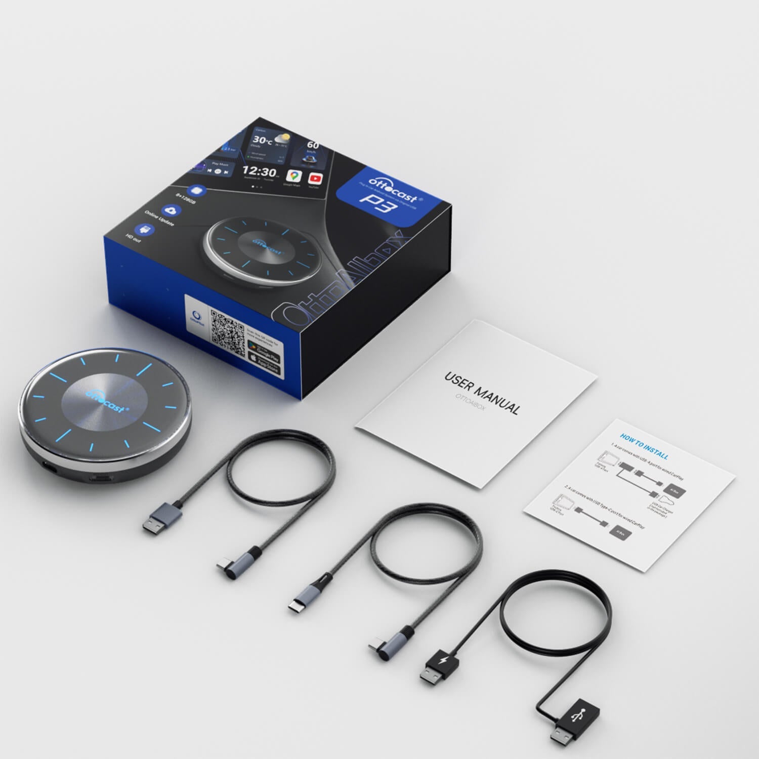 (Dzisiaj Oferta Specjalna -26%) OttoAibox P3 CarPlay AI Box