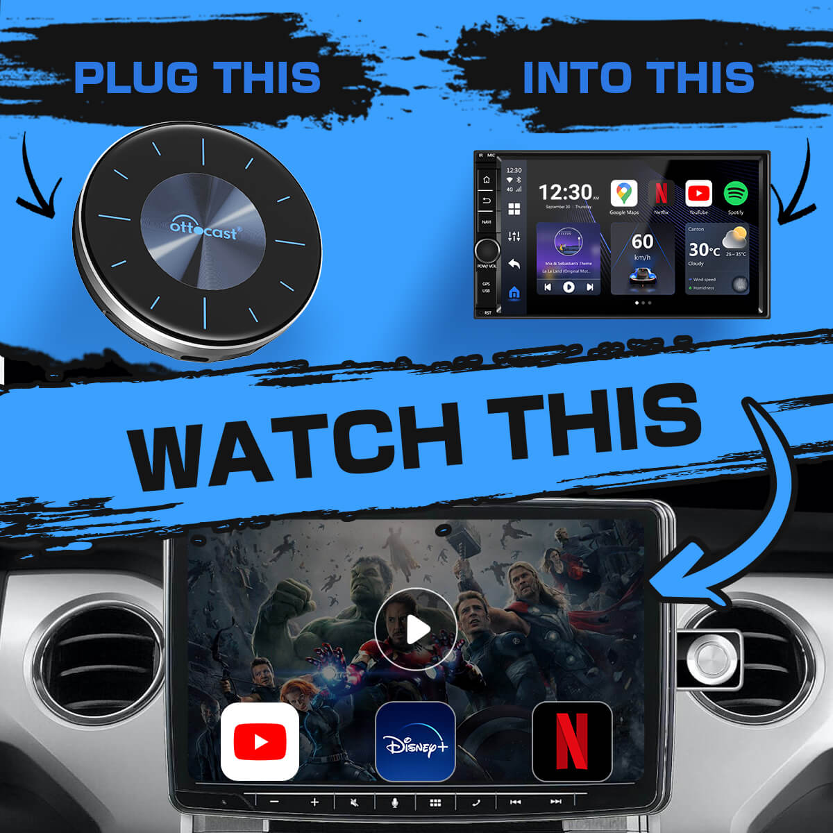 (Dzisiaj Oferta Specjalna -26%) OttoAibox P3 CarPlay AI Box