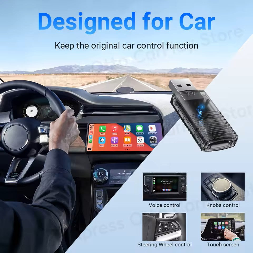2-in-1 Mini Kabelloser CarPlay/Android Auto Adapter