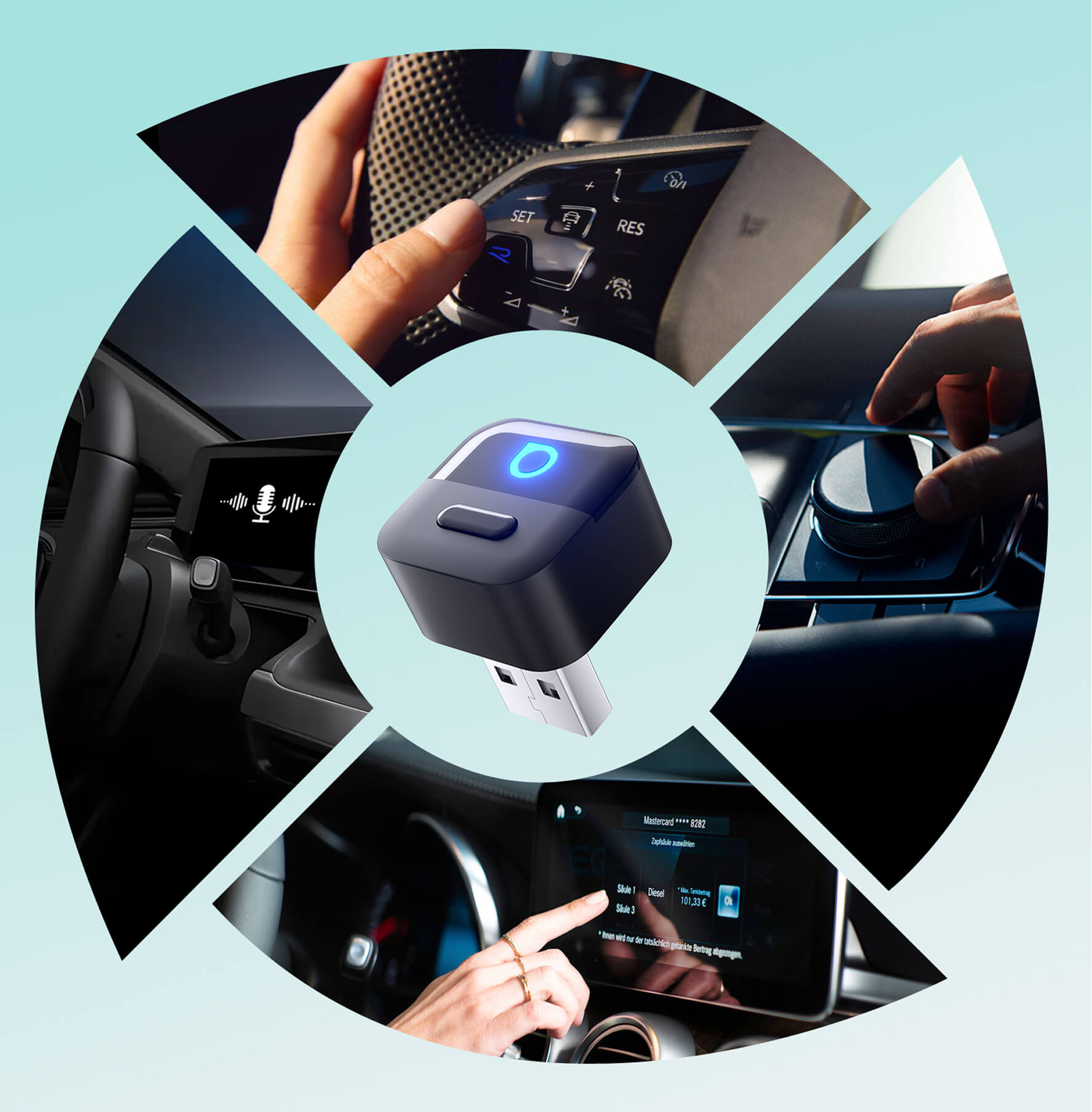 Ottocast Mini Pico Trådløs CarPlay/Android Auto Adapter