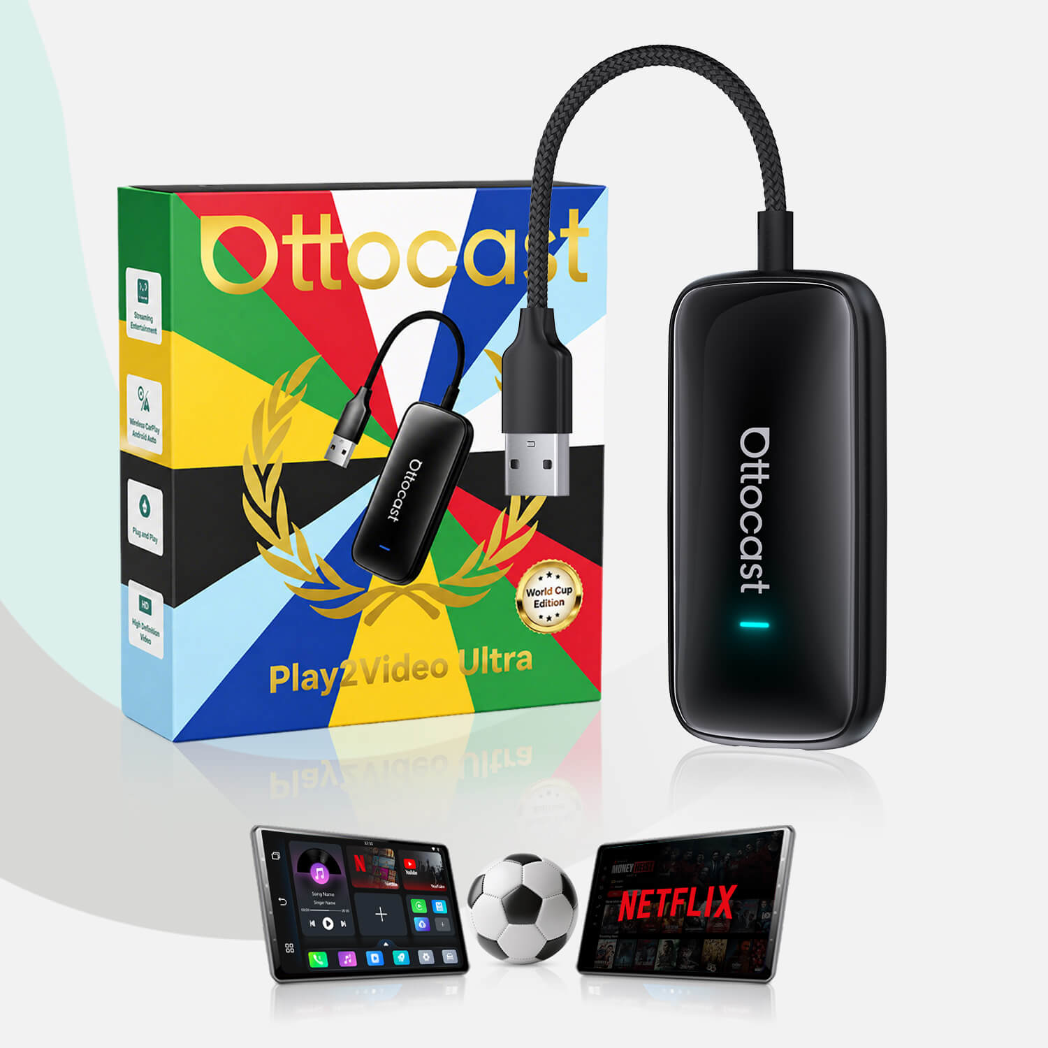 Play2Video Ultra Bezprzewodowy adapter CarPlay/Android Auto All-in-1
